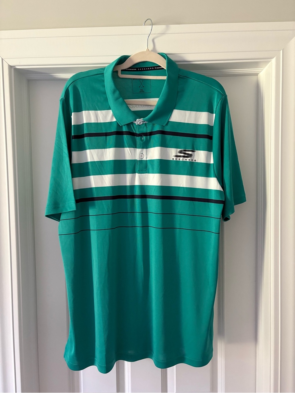 Sketchers Golf Men's Teal Stripe Polo Shirt